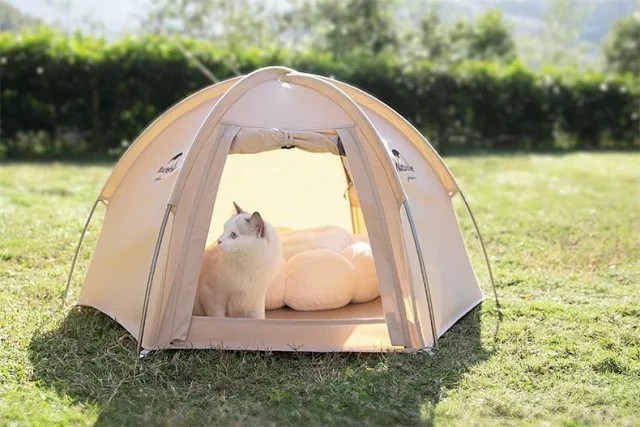 户外露营MINI六边形宠物帐篷猫咪野营棉布防水帐篷露营装备