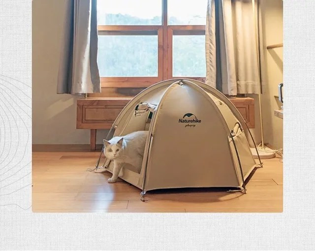户外露营MINI六边形宠物帐篷猫咪野营棉布防水帐篷露营装备