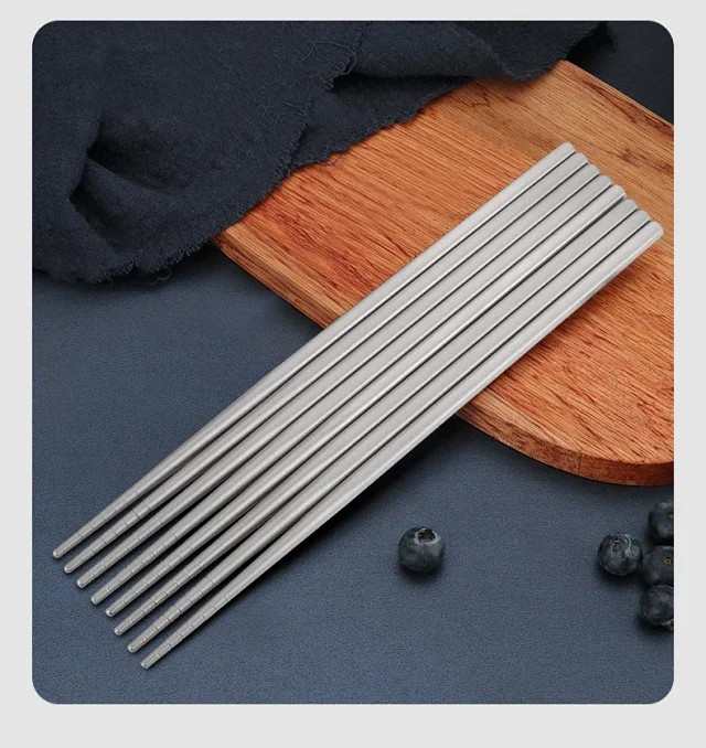 户外露营/家用纯钛筷子户外金属钛筷子防滑便携 空心筷中式家庭装