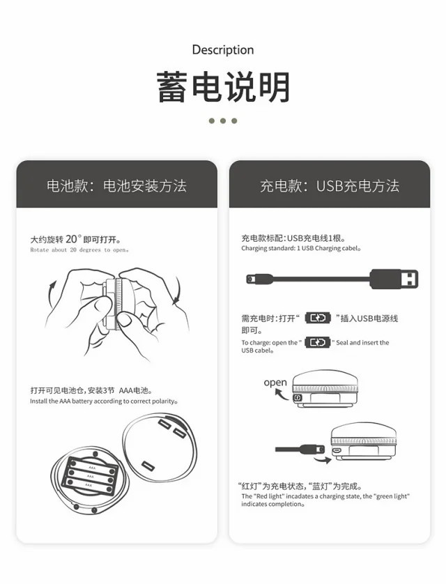 户外露营照明野营灯led营地灯USB充电帐篷灯野外露营灯