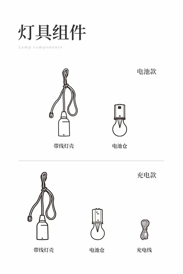 户外露营便携拉线灯精致露营帐篷灯星线充电防水氛围灯