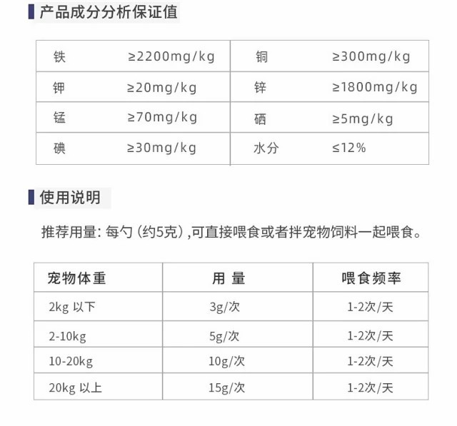 宠物营养品微量元素粉猫狗通用营养补充美毛健骨350g