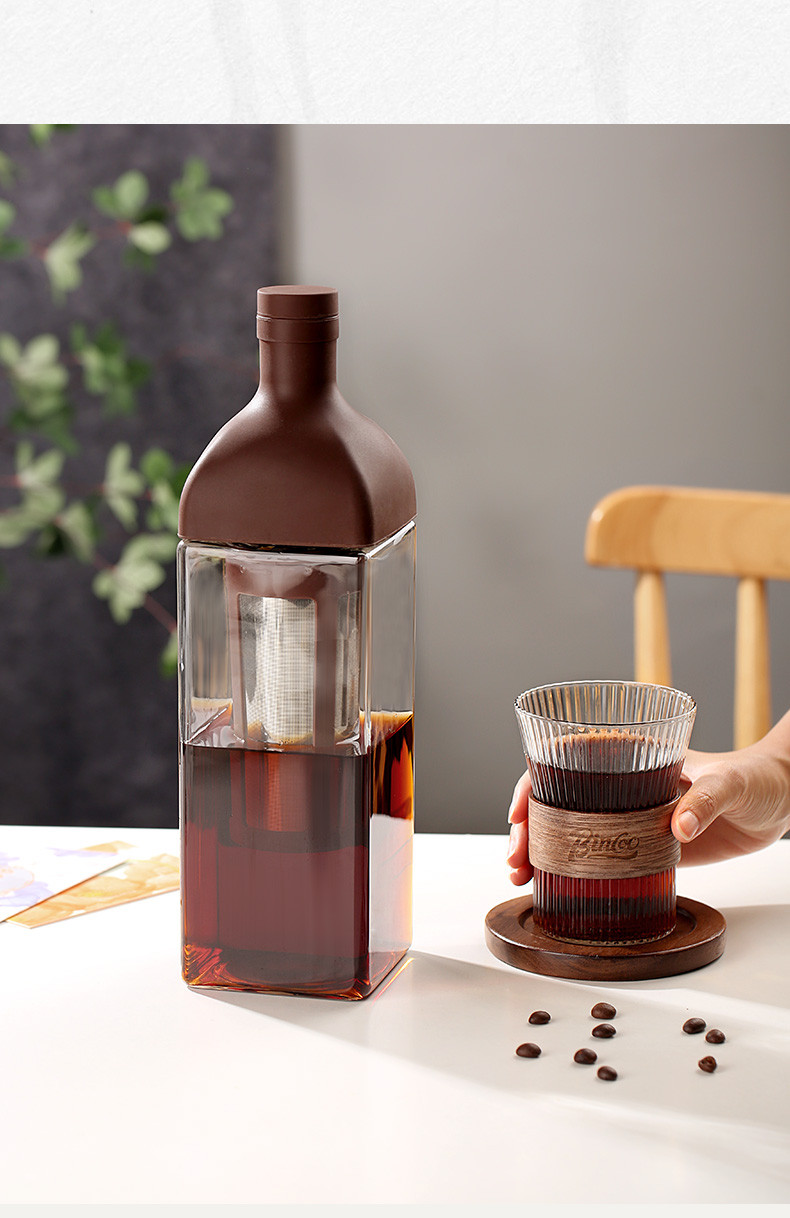 家用方形玻璃咖啡冷萃壶可泡水果茶花茶