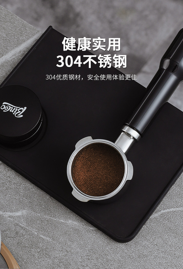 家用咖啡意式通用配件不锈钢无底三耳咖啡机手柄51mm