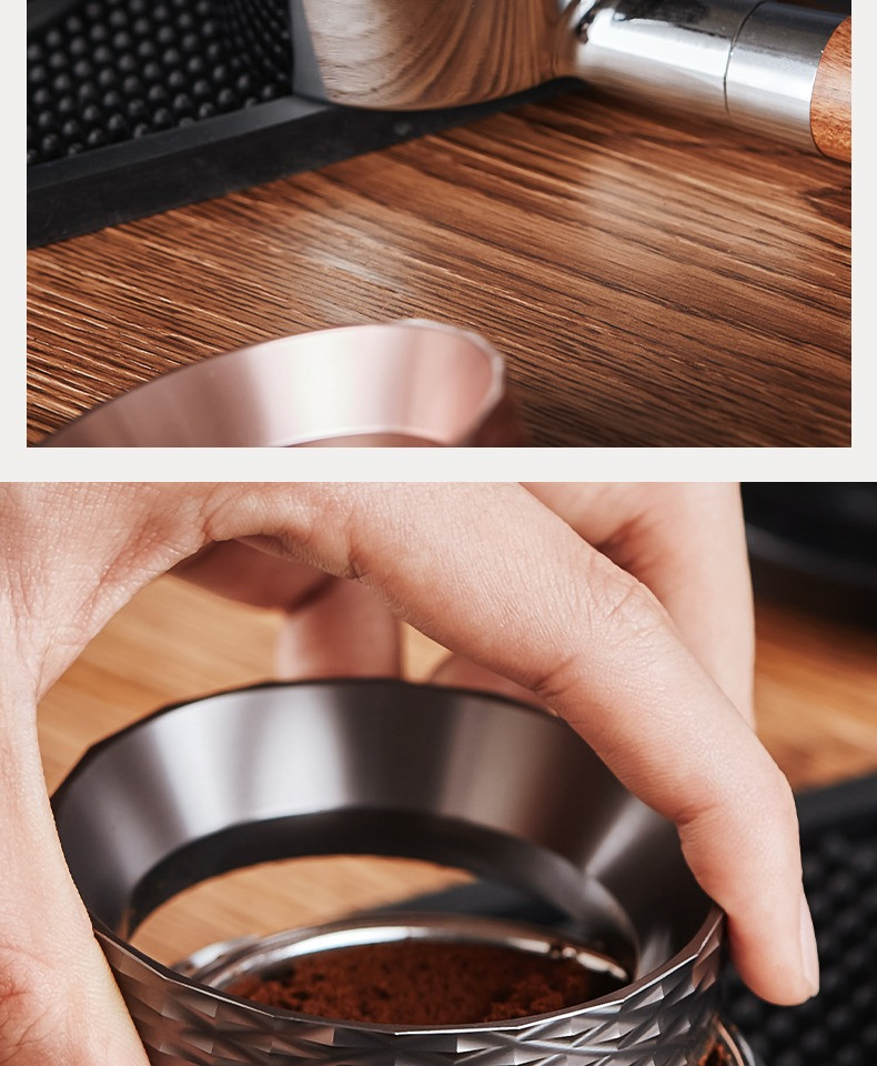 家用咖啡摩卡壶接粉环磁吸防飞粉58mm铝合金接粉环