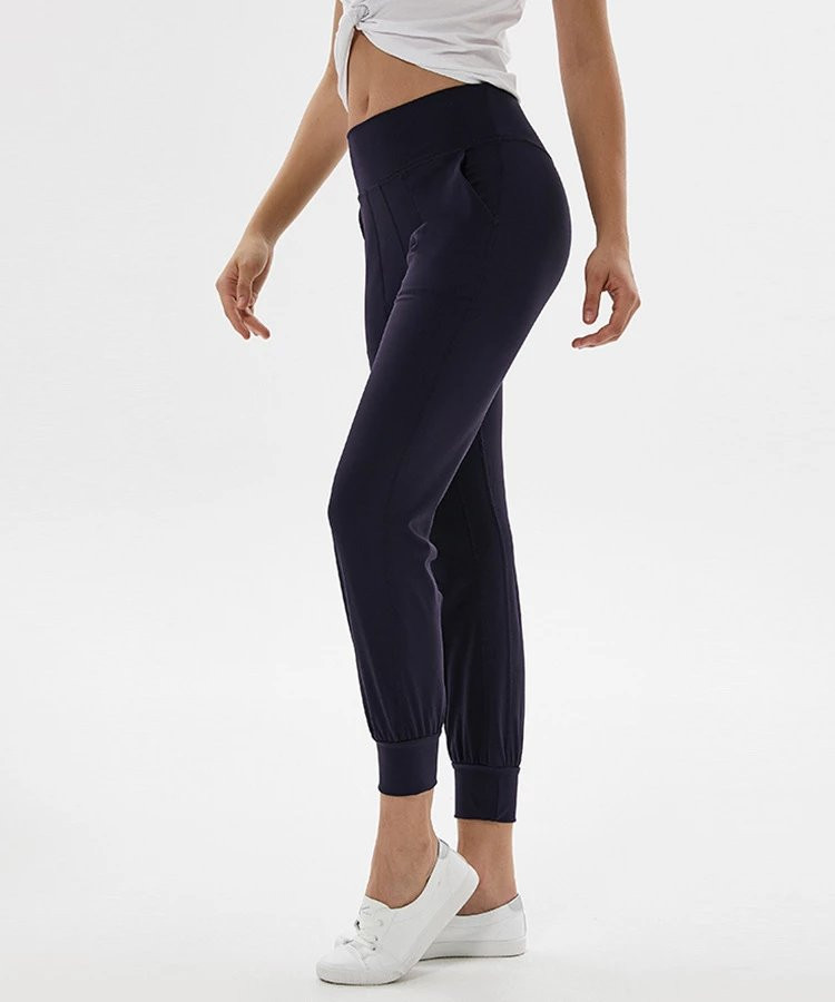 芙拉迪 春夏高腰修身休闲运动长裤女士瑜伽裤带侧口袋