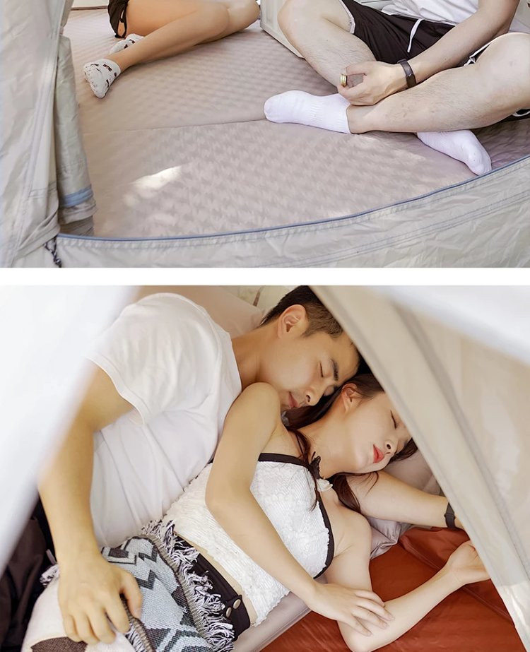 牧蝶谷户外露营帐篷自动充气睡眠带枕可拼接睡垫