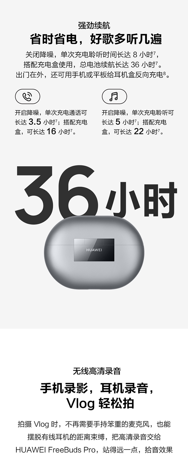 【领券立减80】华为/HUAWEI FreeBuds Pro主动降噪真无线蓝牙耳机 无线充版