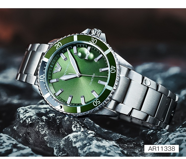 阿玛尼/ARMANI 阿玛尼(Emporio Armani)手表 宋威龙同款绿水鬼商务时尚钢带石英男士腕表 AR11338