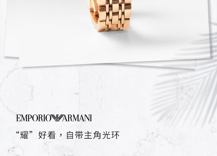 阿玛尼/ARMANI 阿玛尼(Emporio Armani) 摩天轮钢质表带欧美表女士时尚休闲石英腕表 AR1908