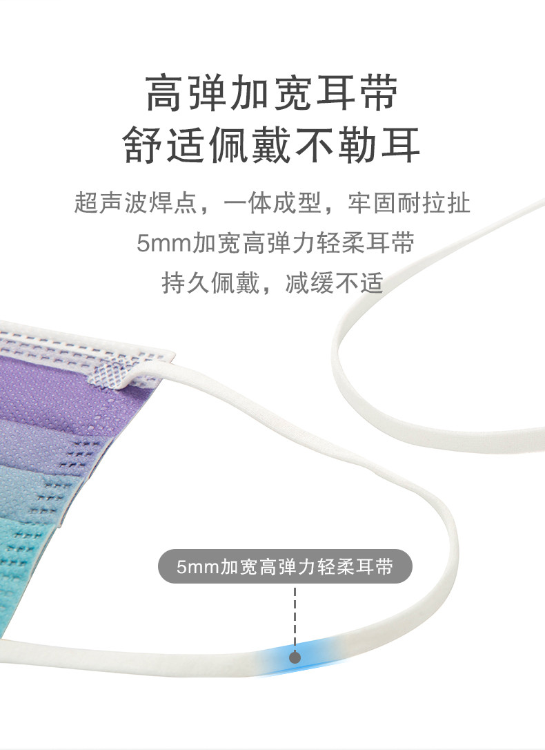 【官方直营】WEGO威高  彩色渐变口罩2022新款个性高颜值女性独立包装 20支/盒