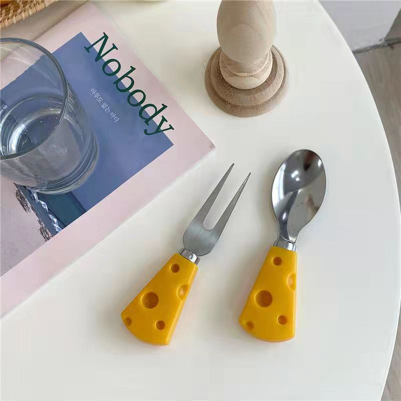 奶酪水果刀ins风创意可爱芝士蛋糕甜品叉子勺子餐具西餐刀抹酱刀LJ