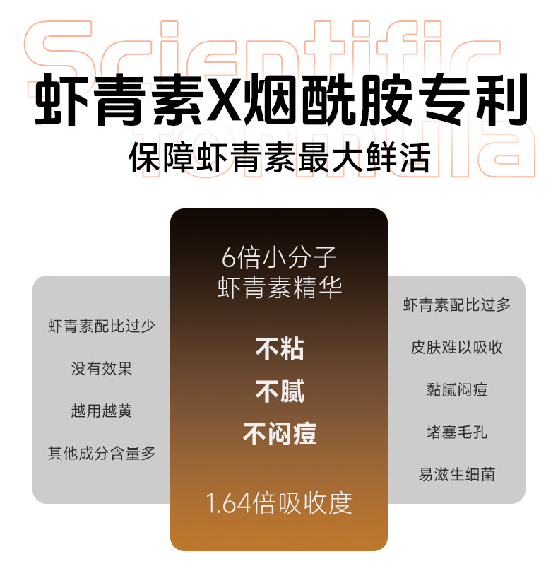 欧泉琳 虾青素双抗糖抗氧淡纹精华原液淡纹提亮肤色抗皱保湿次抛面部精华