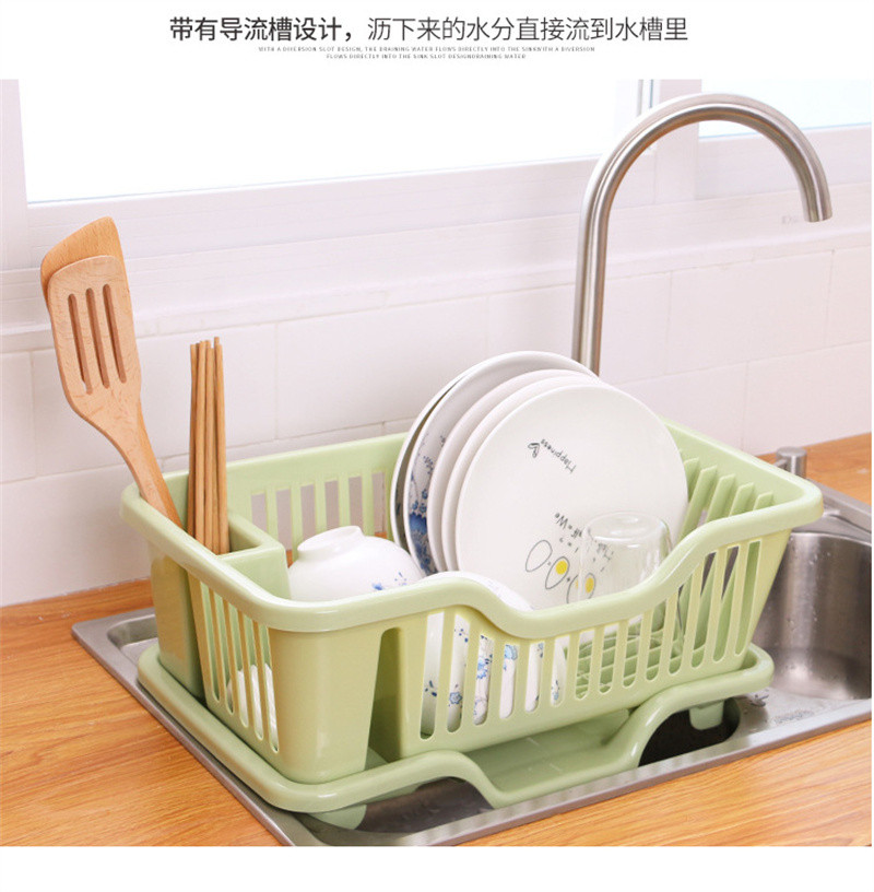 洛港  厨房塑料储物架碗筷收纳盒碗盘水槽沥水篮架子台面置物架/个