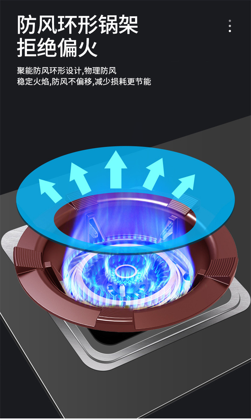 洛港 聚火圈节能防风罩通用型燃气灶架托煤气灶支架遮挡板家用防滑锅架/组