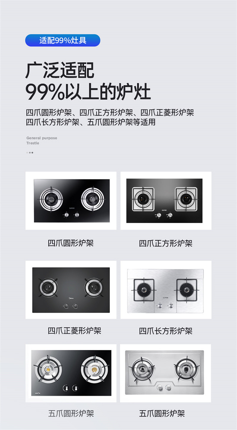 洛港 煤气灶聚火防风罩铸铁加厚防滑家用燃气灶架托通用节能圈挡风支架/组