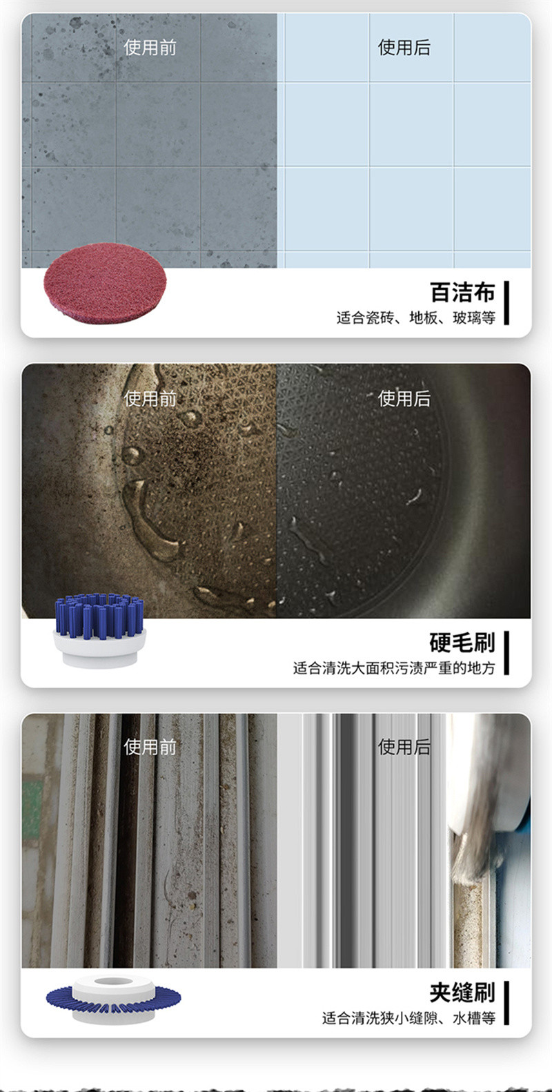 洛港 电动清洁刷家用多功能厨房强力无线手持浴室瓷砖卫生间子神器/个