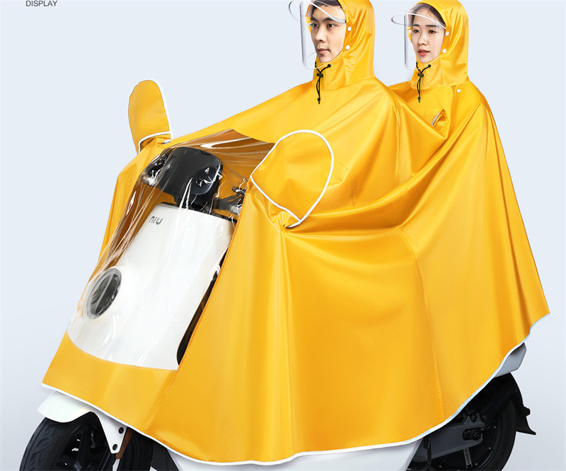 洛港 电动电瓶摩托车雨衣单人双人骑行男女长款全身防暴雨雨披/个