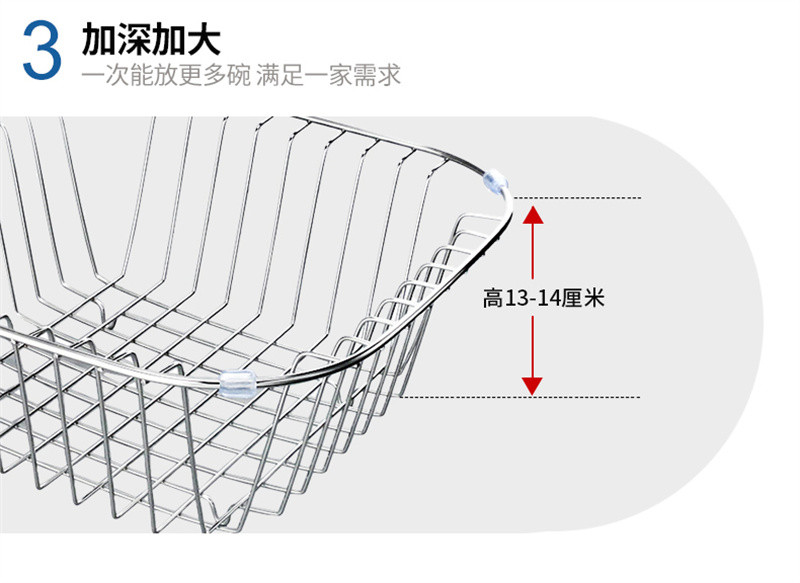 洛港 沥碗架家用厨房水槽置物架子水池不锈钢放碗筷洗碗池沥水篮洗菜盆/组