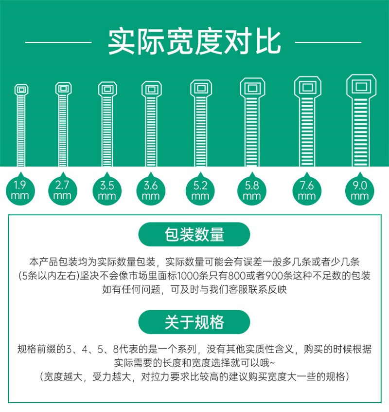 洛港 尼龙塑料扎带卡扣强力束线带绳捆绑带固定器自锁式扎线带/个