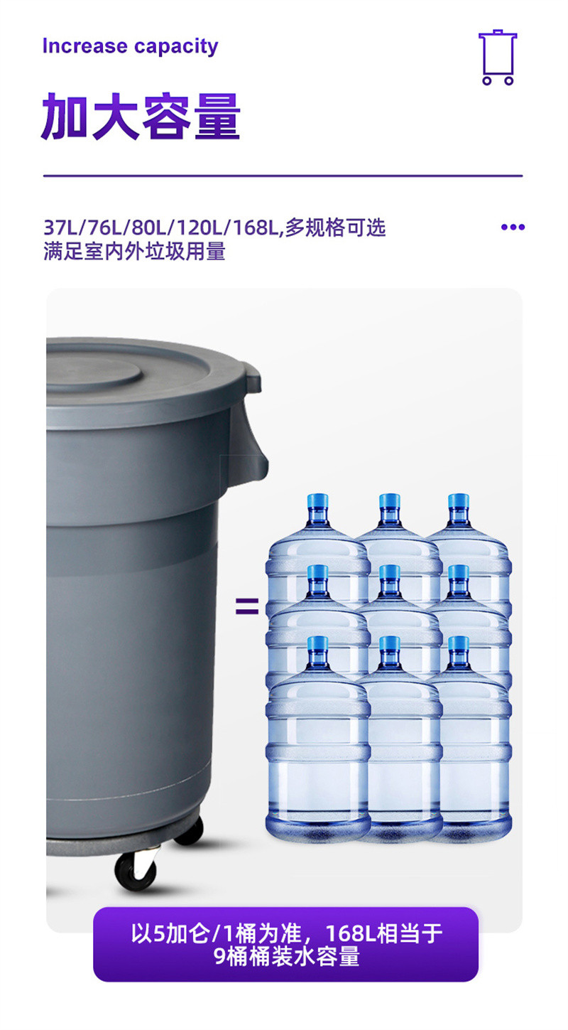 洛港 清洁垃圾桶大容量圆形环卫酒店餐饮泔水桶