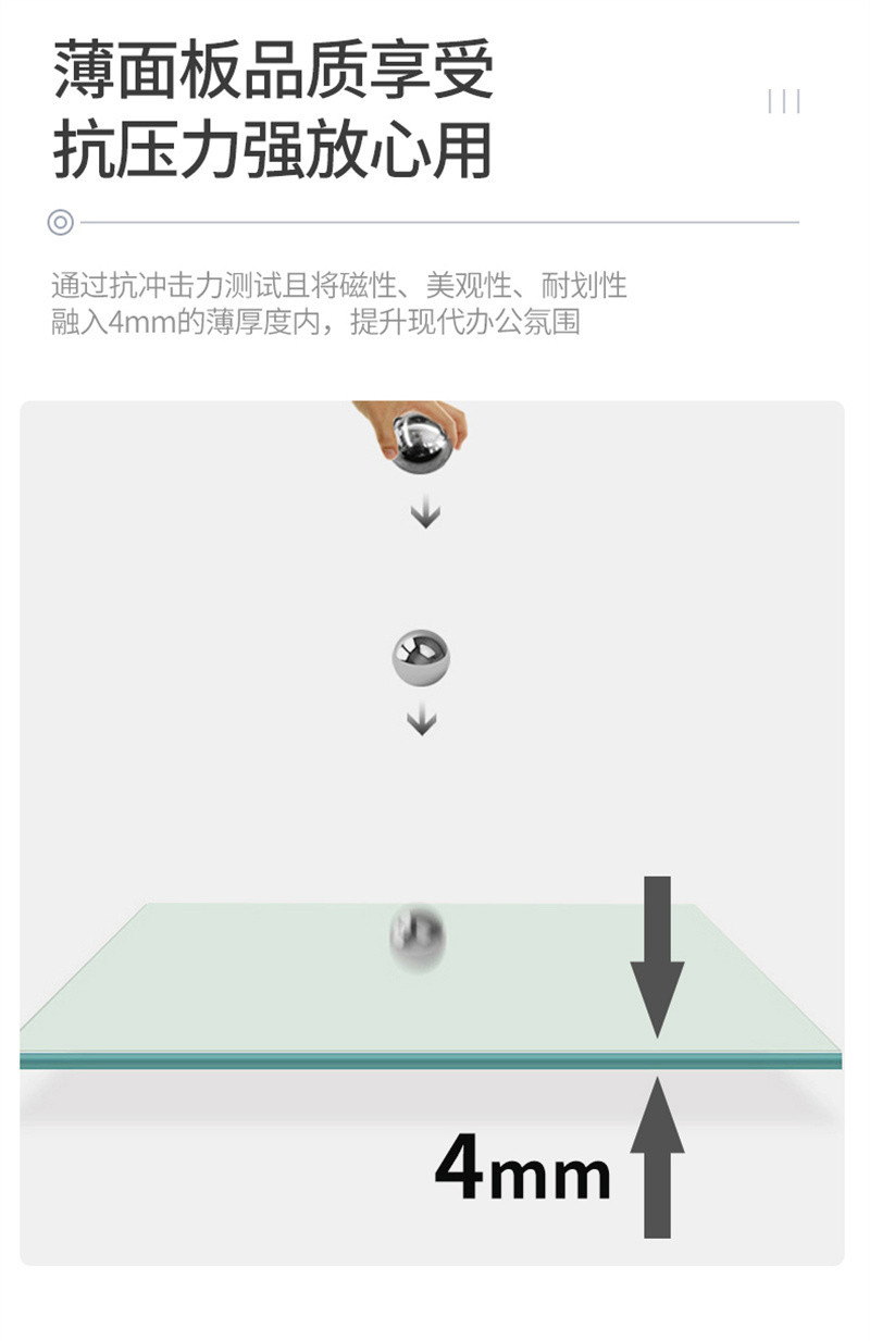 洛港  磁性钢化玻璃白板磁铁吸粘支架式带轮移动办公小黑板家用培