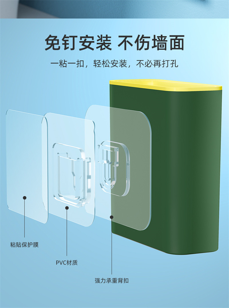 洛港 硅胶马桶刷无死角洗厕所神器刷子挂墙式壁挂式家用卫生间清洁