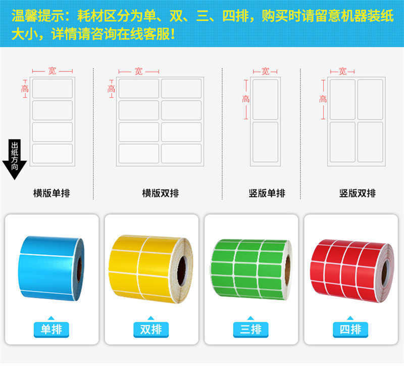 洛港  三防彩色热敏标签纸60*40 20 30 50 70