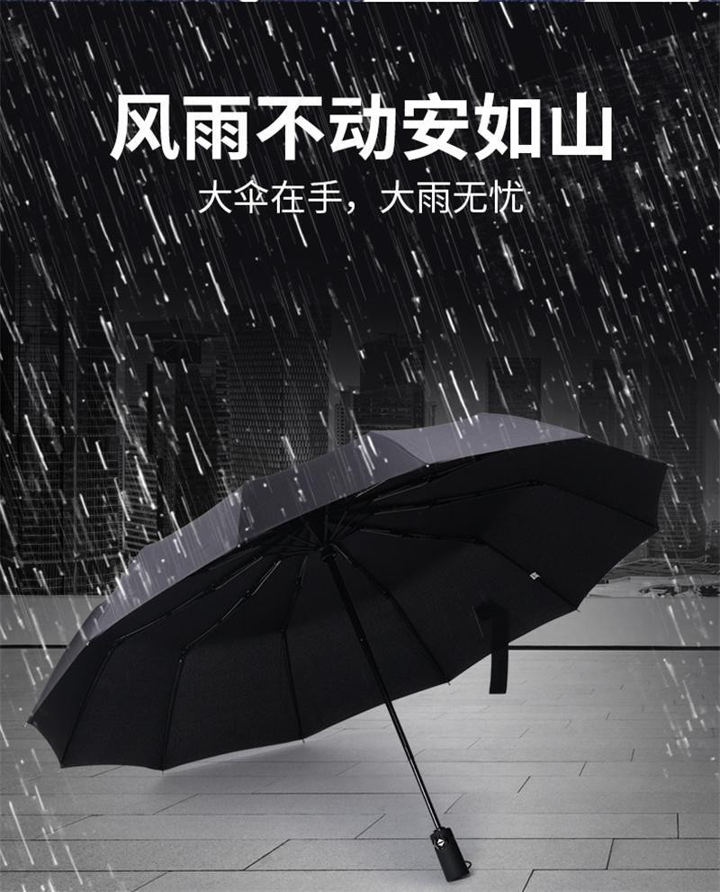 洛港 全自动雨伞男大号折叠太阳伞超大防晒便携晴雨两用黑胶伞 把