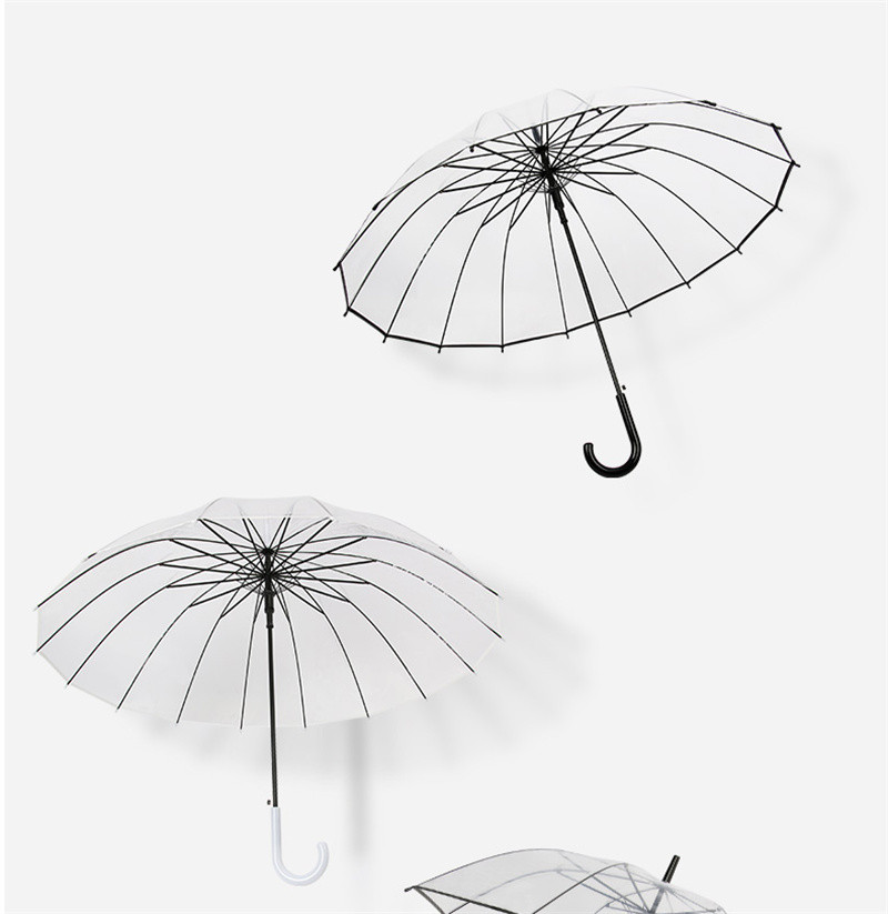 洛港 透明雨伞女自动长柄大号加大加厚结实折叠定制伞 1把