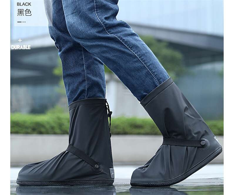 洛港 防水雨鞋套套鞋雨具防水雨鞋防滑加厚耐磨水鞋下雨鞋子防雨雨靴套