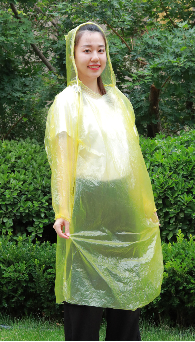 洛港 一次性雨衣长款全身大码加厚透明男女款游乐场成人漂流便携式雨披 件