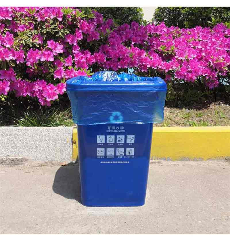 洛港 蓝色大垃圾袋家用加厚大号超大分类可回收大蓝商用袋子特大号