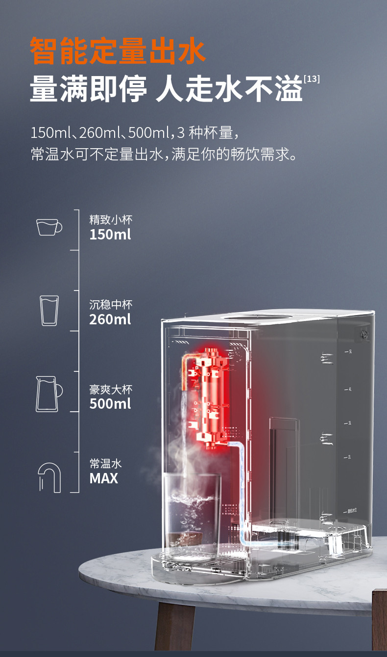 九阳（Joyoung） 即热饮水机家用 净饮一体机台式直饮机 RO反渗透净水器台式免安装净水机茶吧机