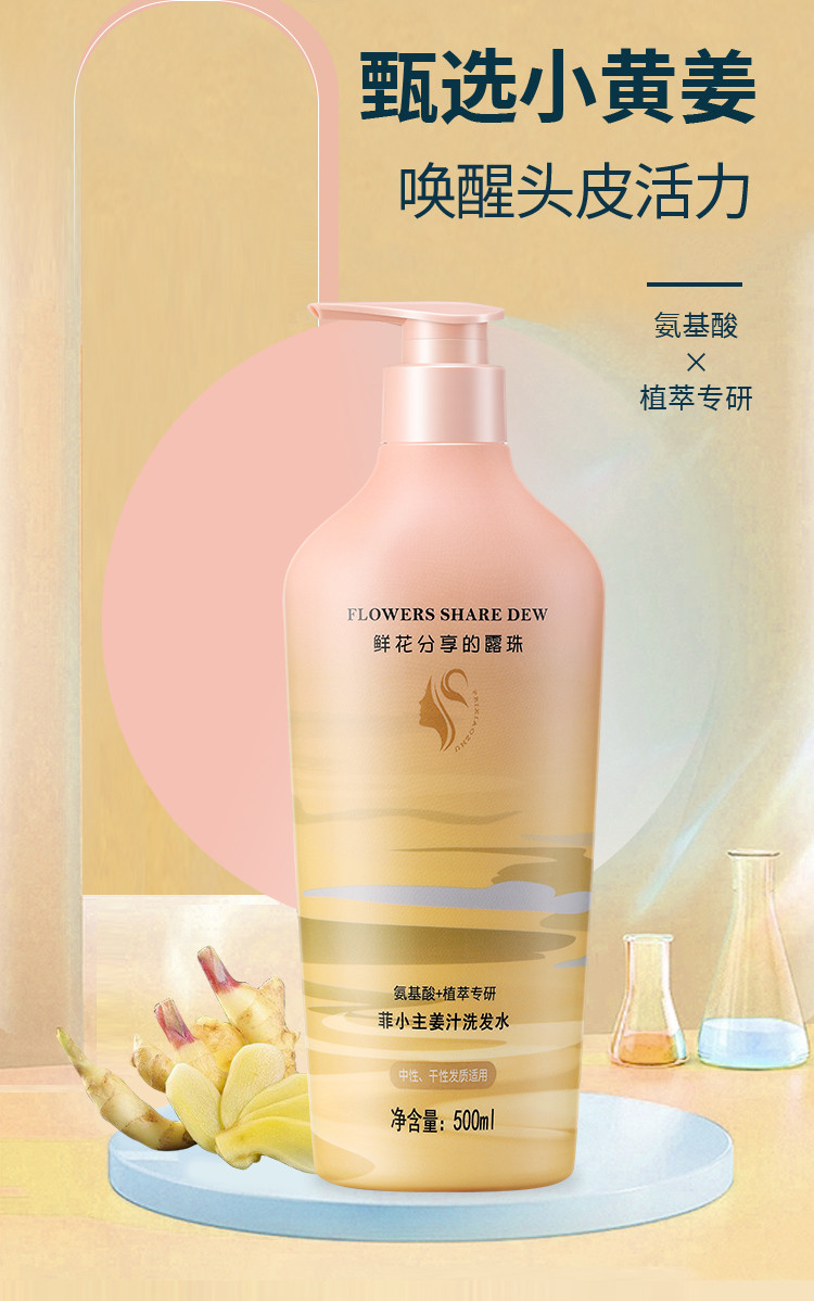 菲小主 氨基酸姜汁洗发水500ml*2瓶