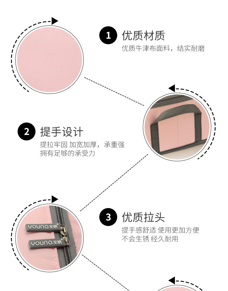 牛津布衣服收纳箱拉链加厚布艺衣物箱可折叠整理箱家用储物箱大号