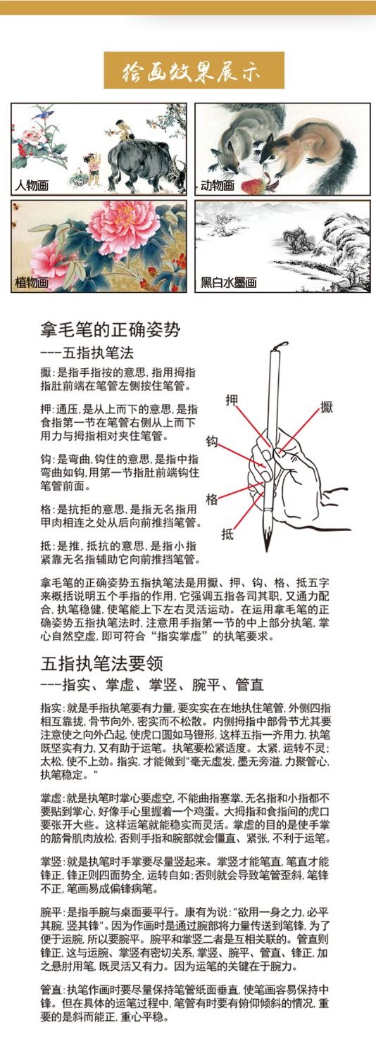 雅迎 国画颜料36色山水中国画套装初学者国画工具套装12色送调色盘毛笔