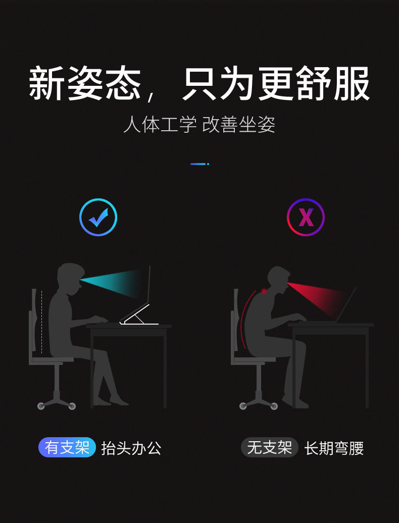 雅迎 P1笔记本电脑支架桌面增高托架悬空架散热底座升降便携支架托