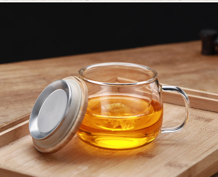 加厚耐热玻璃杯带把带盖过滤茶水分离家用泡茶杯男女式办公水杯子