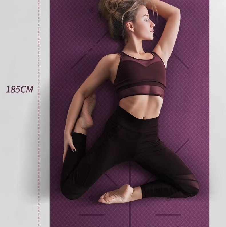 约巢  瑜伽垫加厚加宽加长防滑初学者女tpe专业健身垫子地垫家用双人毯