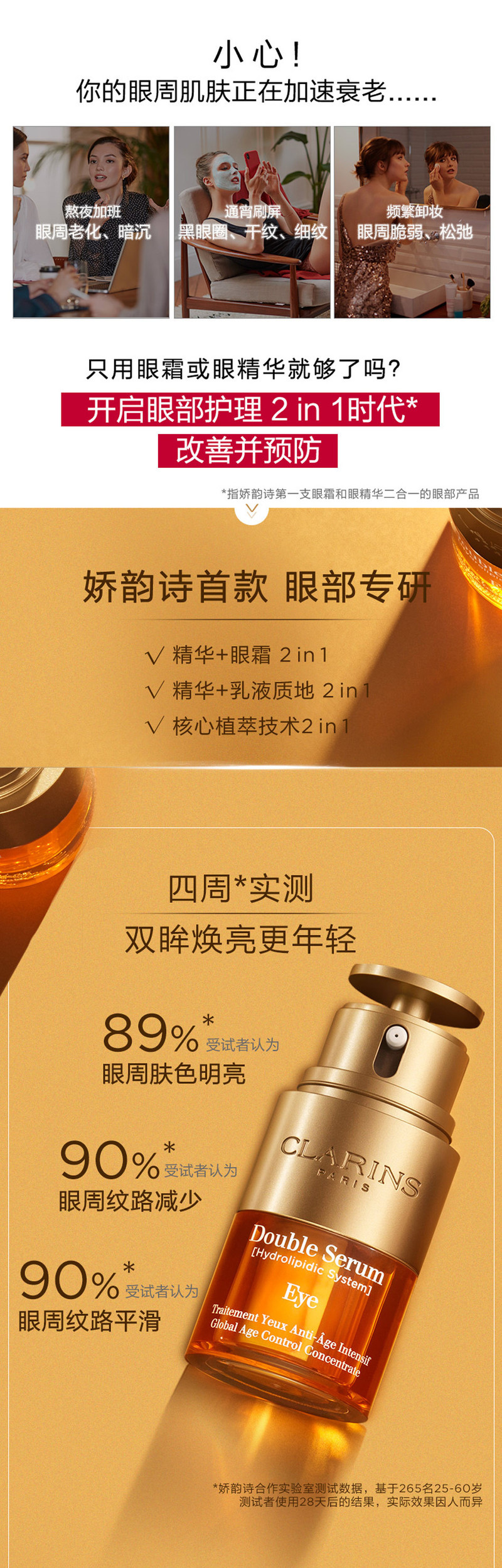 娇韵诗/Clarins 双萃焕活眼部精华眼霜20ml