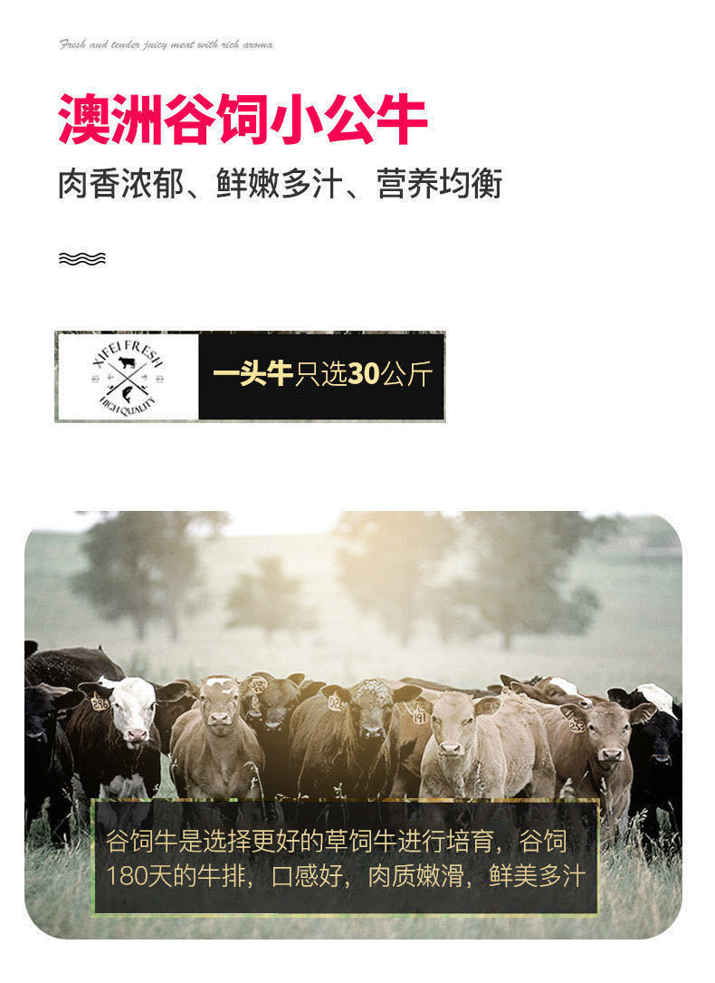 西玛仕 西冷牛排原肉整切厚切静腌牛排