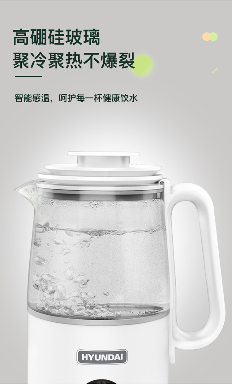 HYUNDAI  多功能养生杯花茶煮茶器QC-ZC0415A 白色