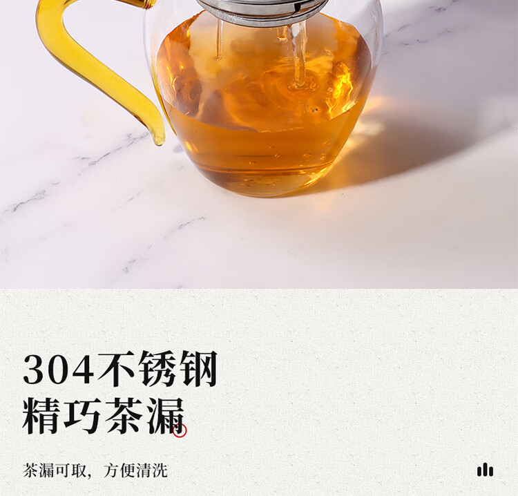 拜杰（BJ） 高硼硅玻璃公道杯带茶漏功夫茶杯大号茶滤分茶器 CJ-04