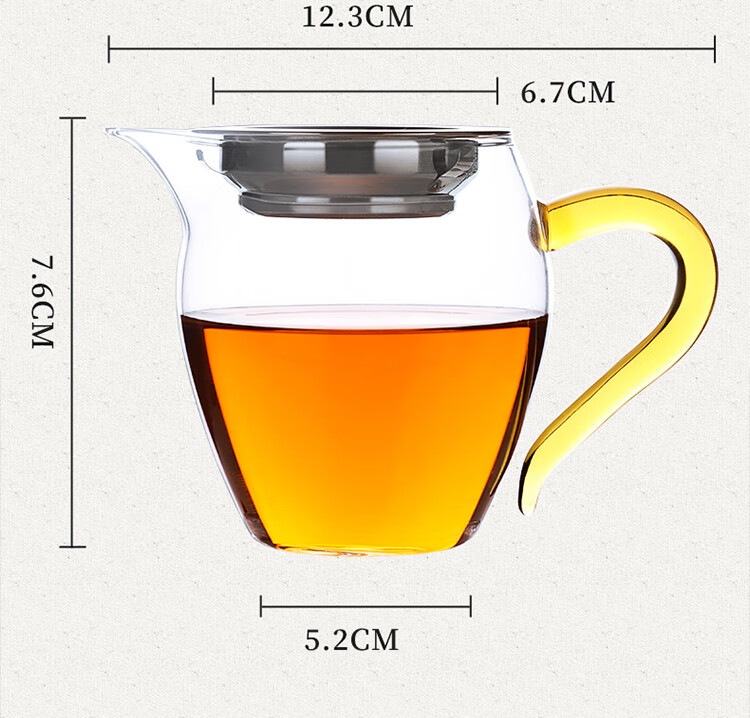 拜杰（BJ） 高硼硅玻璃公道杯带茶漏功夫茶杯大号茶滤分茶器 CJ-04
