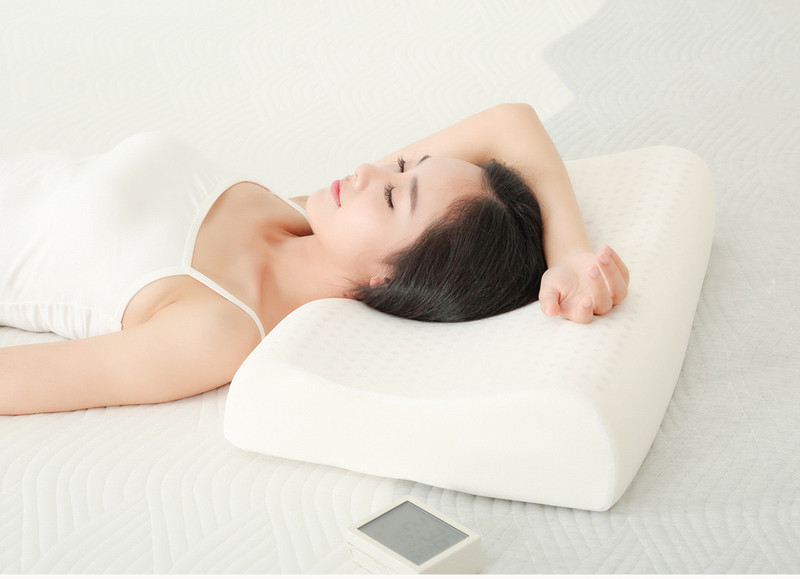 8H乳胶枕 小米枕头防螨抗菌款 双层枕套科学曲线舒适透气枕头 Z2乳胶枕（有品）