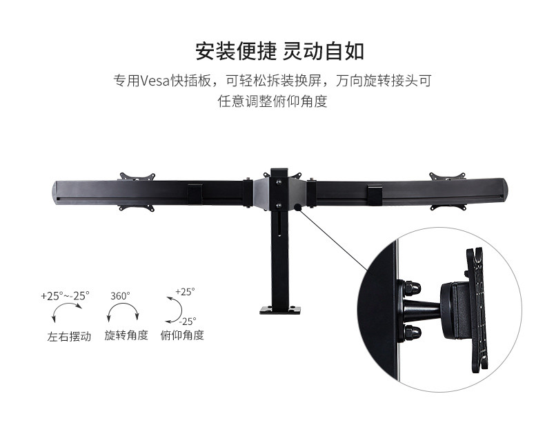 慧想（Thinkwise） 显示器支架/万向旋转可升降/桌面钻孔固定/立柱左右三屏/钣金/BL300