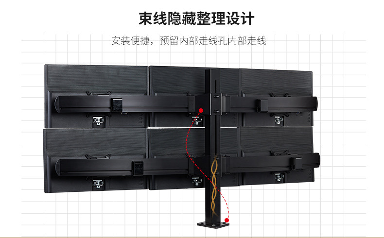 慧想（Thinkwise） 显示器支架/万向旋转可升降/桌面钻孔固定/立柱款六屏/钣金/BL600