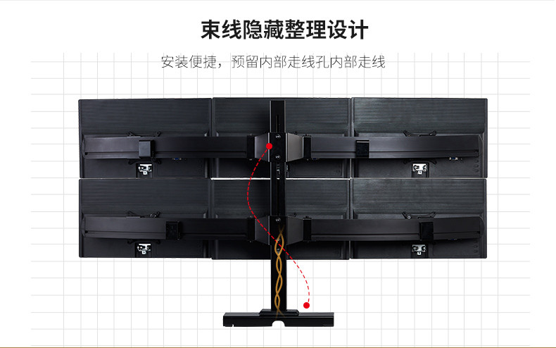 慧想（Thinkwise） 显示器支架/万向旋转可升降/台式立柱款/上下左右六屏/钣金/BL601