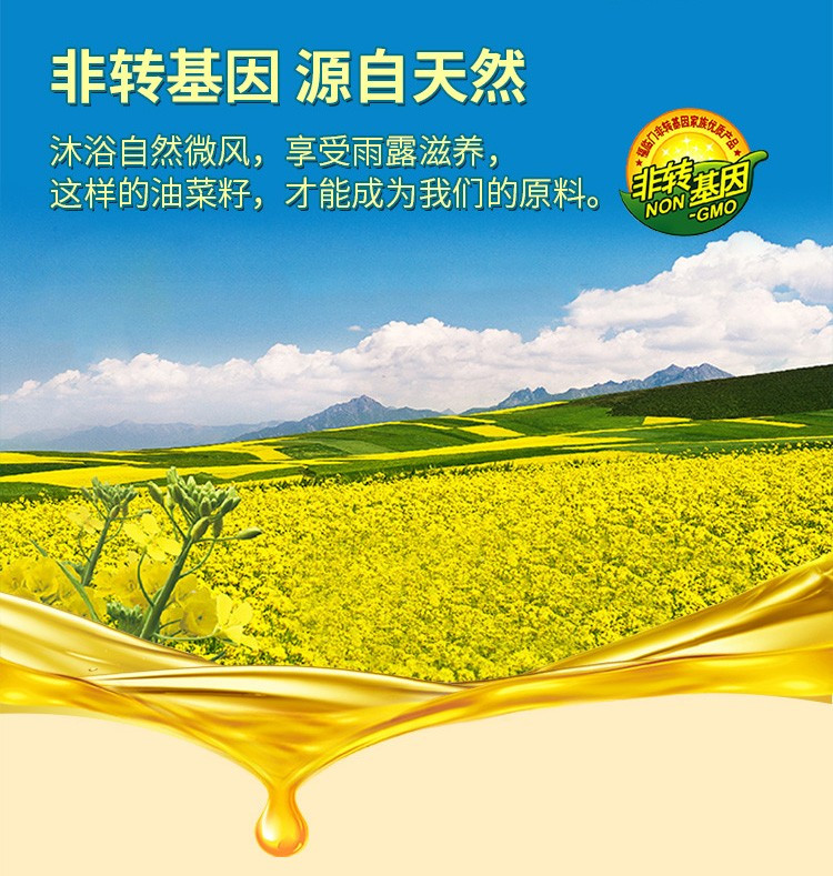 福临门 非转基因纯正菜籽油5L